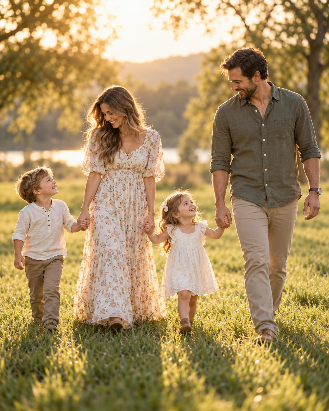 Family photography session in Austin meadow by Sara Marks